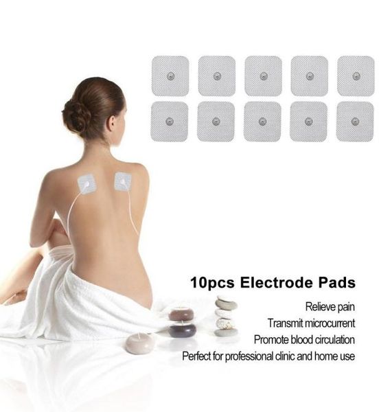 10pcs Auto-adhésif Remplacement Pad 4x4cm Tens numériques non tissés pour le stimulateur musculaire Tens Machine Pads3415659