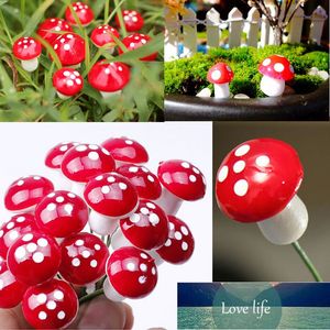 10Pcs/Set Artificial Mini Mushroom Miniatures Fairy Garden Moss Terrarium Resin Crafts Decorations Stakes Craft 2cm