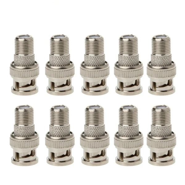 10pcs / définir BNC Male Plug sur F Adaptateur de connecteur Jack Caax Femelle pour les connecteurs de haute qualité et durables pour les besoins en vidéosurveillance et