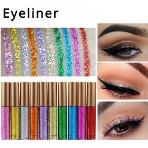 10 stuks set merk wit goud glitter oogschaduw voor gemakkelijk te dragen waterdichte vloeibare eyeliner schoonheid eyeliner make-up maquiagem 240220