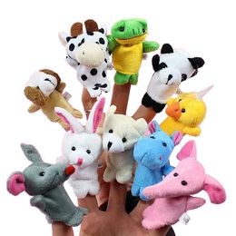 10 stks/set Cartoon Animal Finger Puppet Baby Knuffels voor Kinderen Favor Gift Family Dolls Kids Finger Toy