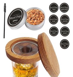 10 unids/set Kit de ahumador de whisky y cóctel con 8 virutas de madera Natural de frutas diferentes para bebidas accesorios de barra de cocina herramientas 3384378