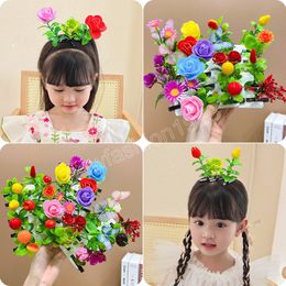 10 unidades/juego de pinzas creativas para el pelo de flores de hierba para niñas, horquilla de brotes de soja, decoración para el cabello de fiesta para mujeres, tocados