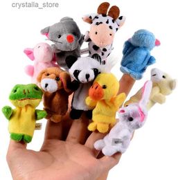 10pcs / set Mignon Animal Doigt Marionnette Jouets En Peluche Bande Dessinée Biologique Enfant Bébé Faveur Poupée Enfants Cadeaux Famille Éducatif Doigt Jouet L230518