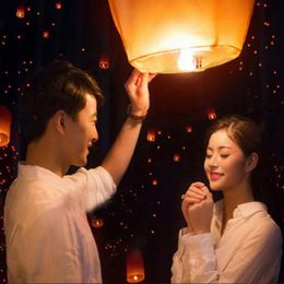 10 pièces ensemble lanterne volante ciel lanterne lanternes en papier bricolage lampe chinoise pour la décoration de fête de noël de mariage 201127277Q