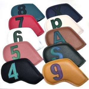 10 stks/set Golf Iron Headcover 3-9PSA Club Head Cover Borduren Nummer Case Sport Golf Trainingsapparatuur Accessoires 240323