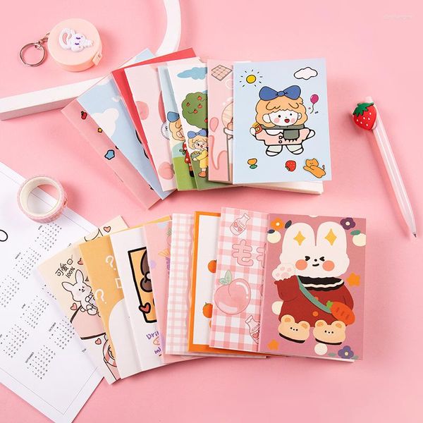 10pcs / set kawaii al￩atoire mini cabier dessin anim￩ journal portable quotidien planificateur note de parenth￨se de papeterie d'￩tudiants