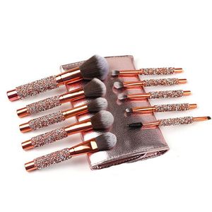 10 unids/set brocha de maquillaje profesional en polvo base rubor sombra de ojos polvos de miel brochas de maquillaje Kit envío gratis 3