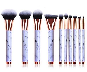 10pcs Set Marble Makeup Brushes Professional Corpeau Correcteur Eyeliner Brosse à lèvres Fondation plate pour les femmes Tools de beauté 5537603