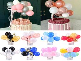 10st Set Mini Ballon Taart Topper Bruiloft Verjaardag Baby Douche Party Decor Viering Bruiloft Decoratie 5inch1783527