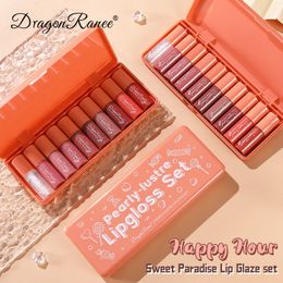 10 stks/set Spiegel Lippenstift Hydraterende Sexy Lippen Voller Langdurige Glanzende Lipgloss Glitter Lip Tint Make-up Jelly Lip Glazuur Koreaanse Cosmetica