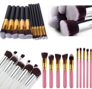 10 unids/set de brochas de maquillaje profesionales, herramienta de maquillaje cosmético, base en polvo, sombra de ojos, colorete, mezcla, brochas