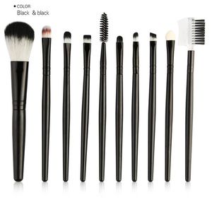 10 pièces/ensemble pinceaux de maquillage professionnels ensemble pinceau pour les yeux fard à paupières sourcils cils brosses éponge fond de teint poudre pinceau correcteur Makup outils