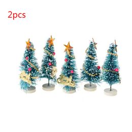 10pcs / Set petit bricolage de Noël arbre de Noël faux pin mini-bouteille sisal brosse de Noël arbre de Noël