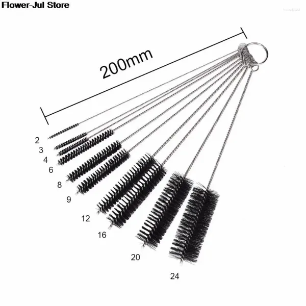 Brosses de nettoyage de tubes à essai en acier inoxydable, fournitures de laboratoire, outil de nettoyage de buse de théière de biberon 10 pièces/ensemble