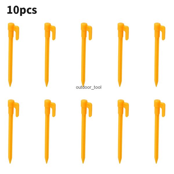 10 pièces/ensemble clous de tente en plastique équipement de Camping en plein air piquet de tente tapis de plage clou de sol coupe-vent clous en plastique fixes ancres de Pile