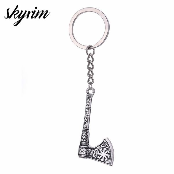 10 pièces/ensemble Viking hache porte-clés trèfle irlandais noeud slave Wicca Talisman pendentif à breloque porte-clés porte-clés pour hommes femmes clés cadeau