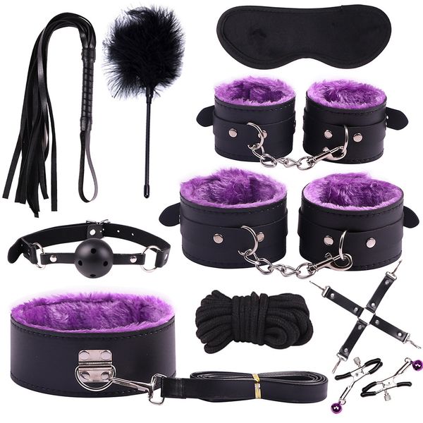 10 Uds. De juguetes sexuales para parejas, accesorios exóticos, juego de Bondage sexual BDSM de nailon ajustable, accesorios eróticos, esposas, juegos de cuerda de látigo J1120