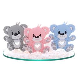 10pcs Silicone Bear Baby Teether Grade Grade Infant dentition Pacificateur Chaîne accessoires de rongeur Born Toy BPA Koala 21083195412