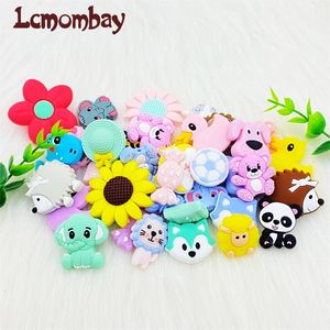 10pcs Silicone Elephant Teether Perles Couet animé Rodent BPA Baby Baby Disting Collier MORDEDOR ENREGISTREMENT