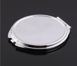 10pcs plateado espejo compacto compacto de metal redondeo espejo de maquillaje promocional para Navidad T2001146802942