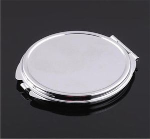 10 stks zilver blanco compact spiegel ronde metalen make -up spiegel promotie cadeau voor XMAS T2001144491725