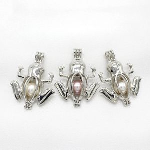 10 stks zilveren kleur kikker oester parel kooi sieraden maken kraal kooi hanger parfum etherische olie diffusor medaillon ketting