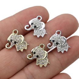 10 pièces pendentif à breloque éléphant en cristal plaqué argent pour la fabrication de bijoux Bracelet collier boucles d'oreilles bricolage accessoires résultats