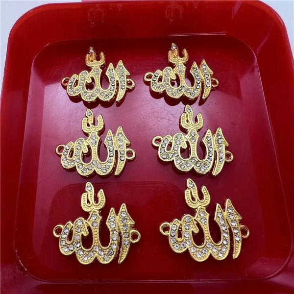 10pcs Silver plaqué Gold Allah Connecteur DIY Rosaire perlé Amulel Amulette de fabrication de bijoux Accessoires en vente en gros