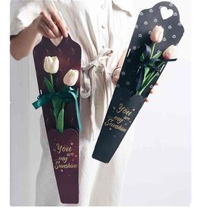 10 Stuks Enkele Bloem Rose Wikkelen Geschenkdoos Valentijnsdag Bruiloft Decor Verpakking Boeket Bloemen Materiaal 210805157h