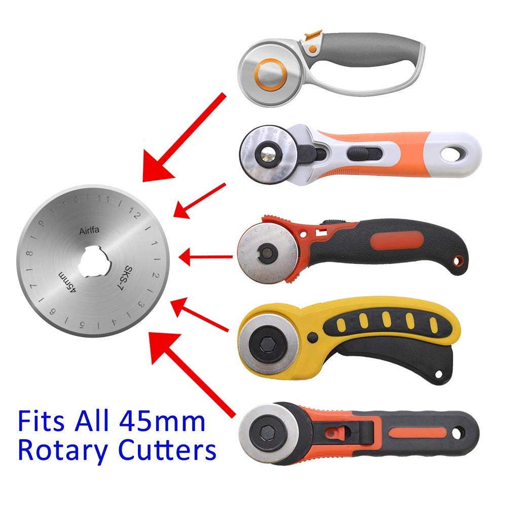 200st/Lot SKS-7 45mm Rotary Cutter Blades Patchwork Tyg Läder Craft Circular Paper Colth Cut Refill Sewing Quilting