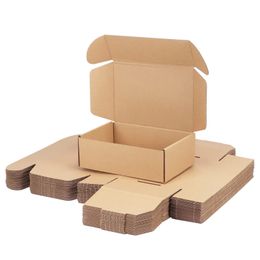 10 pièces petites boîtes boîtes d'emballage en carton avec couvercles pour les petites entreprises emballage de savon boîte de cadeaux en papier Kraft 240304