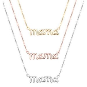 10pcs Small Mama Mom Momm Mommy Letters Collier estampé Mot Ilitim