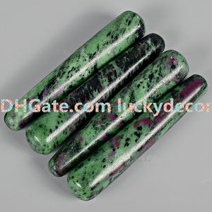 10 stks Glad Natural Ruby Zoisite Crystal Massage Wand Tuimelde Reiki Opgeladen AnyLite Afrikaanse Steen Wand Meditatie Yoga Chakra Collection