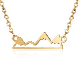 10pcs Colliers de pendentif haut de gamme Snowy Mountain Peak pour les femmes Bijoux de couchage de colliers minimalistes en acier inoxydable