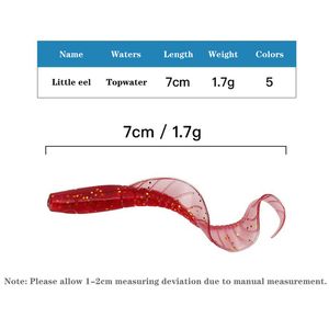 10 piezas de pesca suave señora de cebo pequeño cola de sirena 7cm 1.7g cabeza roja blanca diablo pez artificial cebo isca grubes artificiales