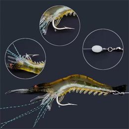 10 pièces doux Simulation crevette pêche flottant en forme de leurre appât bionique leurres artificiels avec crochet 90mm 7g