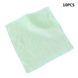 10pcs Soft Towel Small Washcloth Baby Home Square Solid Lightweight Saliva Bamboo Fiber 252R