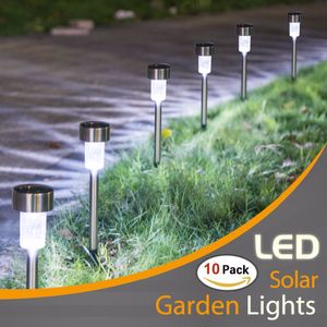 10 pièces lampes solaires décorations de jardin extérieur LED voie lumière blanc chaud/paysage Multiple pour pelouse/Patio/cour/passerelle