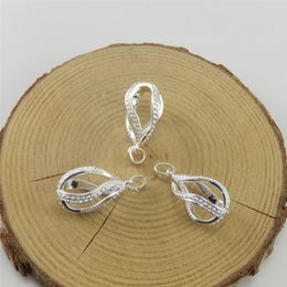 10 stuks spiraalvormige decoratie biedt zilveren vergulde kralenkooihanger - voeg je eigen parelsteen toe om het aantrekkelijker te maken234w