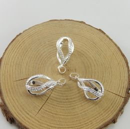 10 stuks spiraalvormige decoratie biedt zilveren vergulde kralenkooihanger, voeg je eigen parelsteen toe om het aantrekkelijker te maken8982532