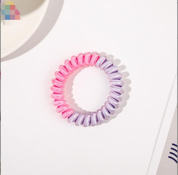 10pcs Spirale Gum Téléphone Fil Hair Tie Ropes Hair Ropes Girls Colorful Elastic Hairs Bands Kid Ponytail Holder Tie Gum Gum Accessori