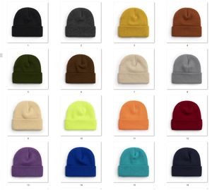 10pcs Printemps nouvel an femme homme Automne Hiver Double bonnet en tricot avec ourlet gilrs Mode Bonnets Skullies Chapeu Caps Coton Gorros Laine chaud Étudiant couple chapeau 40 couleurs