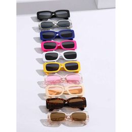 10pcs Square Fashion Tinded Lens Y2K Lunettes de soleil pour hommes Accessoires de fête de protection UV en plein air
