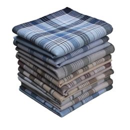 10 pièces carré Plaid rayure poche pour fête de mariage Restaurant femmes mouchoir petite serviette coton mouchoirs hommes 240327