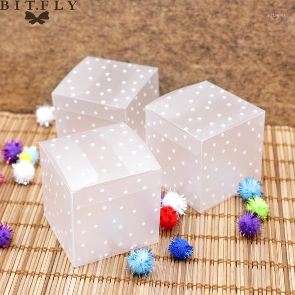 Emballage cadeau 10 pièces carré PVC Transparent point boîte à bonbons chocolat doux Cube faveur de Mariage Mariage fête d'anniversaire Supply1