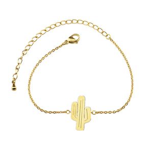 Breloque Cactus en acier inoxydable pour femmes et filles, couleur or, accessoire bohème poli, Bracelet d'amitié, 10 pièces