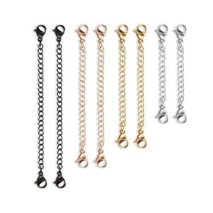 10 stks Roestvrijstalen ketting Extender Jewelries met kreeft Clasps voor ketting armband sieraden maken benodigdheden