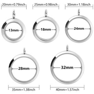 10 Uds. Colgante de medallón de memoria Po redondo de acero inoxidable para collares con imagen giratoria flotante llavero fabricación de joyas 220411