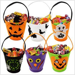 10 pcs Stuff Sacks Holloween Noël Citrouille Fantôme Feutre Non-tissé Seau En Forme Enfants Bonbons Cadeau Sac